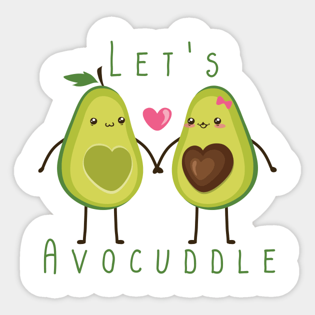 Let's Avocuddle Avocado Lover Vegan Diet Gift Sticker by adelinachiriac